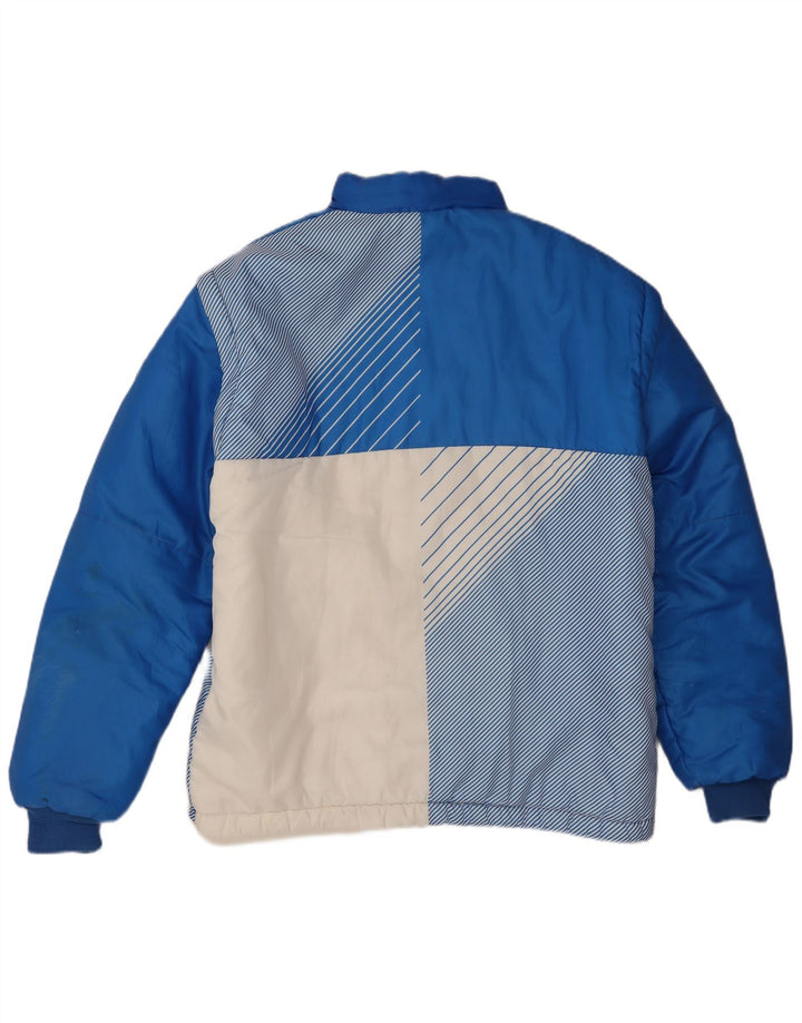 Винтажная мужская стеганая куртка UK 42 XL синяя с цветными блоками