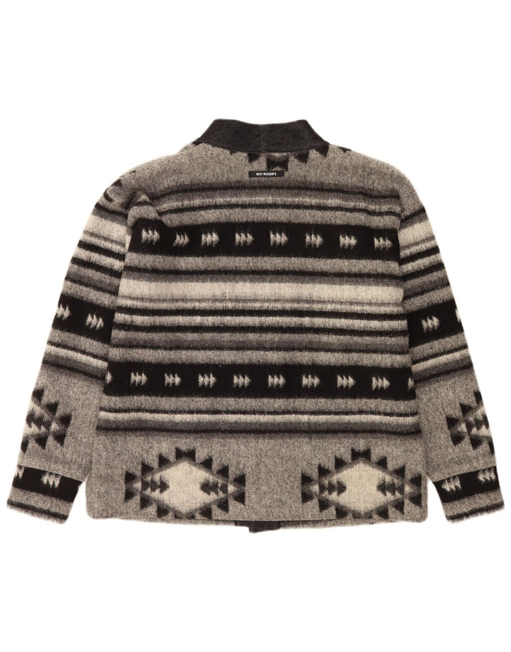 Женский свитер-кардиган оверсайз Roy Rogers IT 42 Medium Grey Geometric