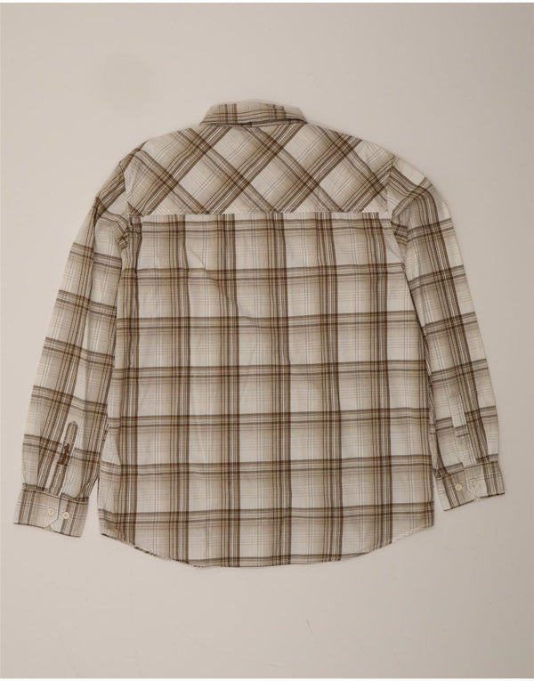 Мужская рубашка WRANGLER Greensboro XL, бежевая, в клетку, хлопок, классическая