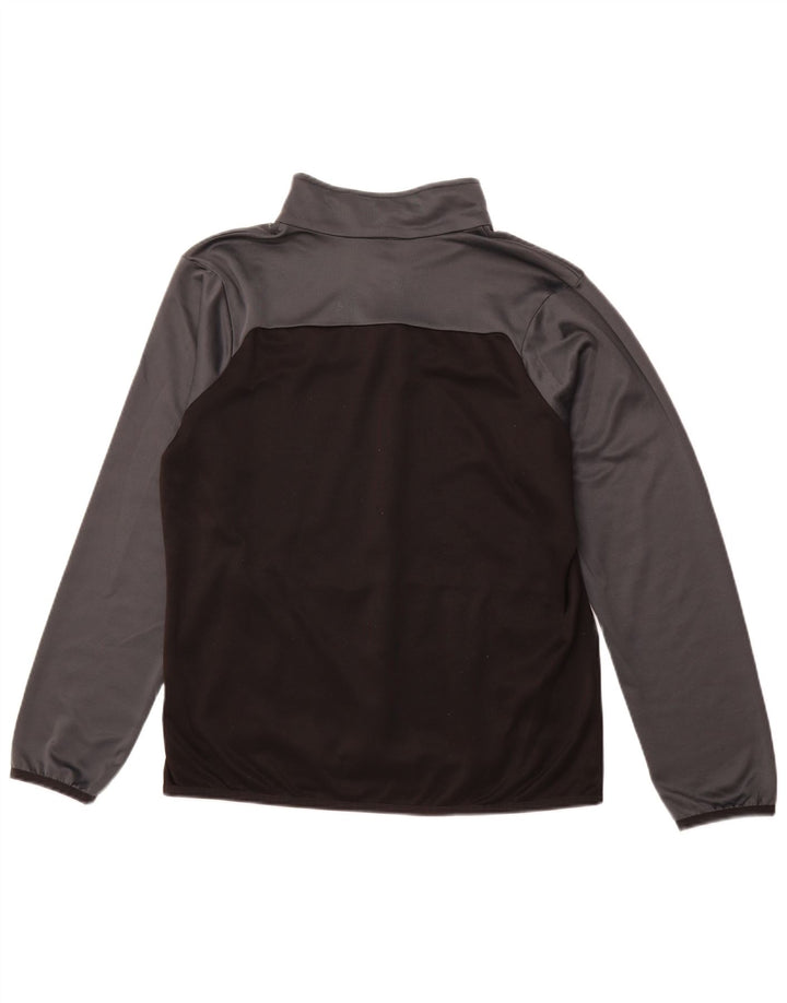 Мужской пуловер с воротником на молнии PUMA, спортивный костюм среднего размера, черный с цветными блоками