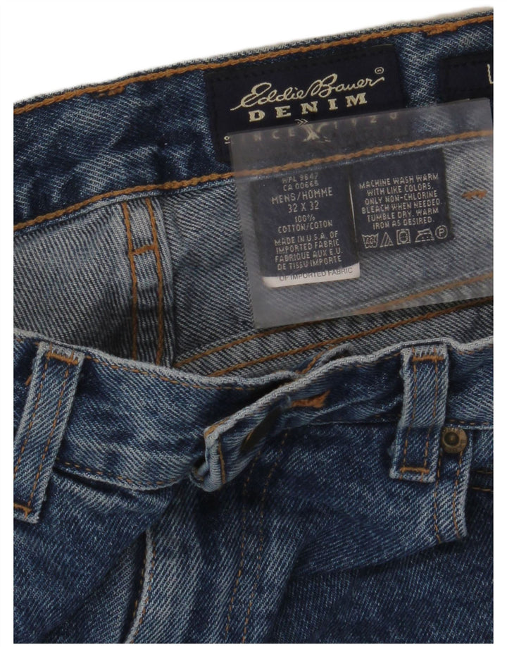 Мужские зауженные джинсы с высокой талией Eddie Bauer W32 L32, синий хлопок