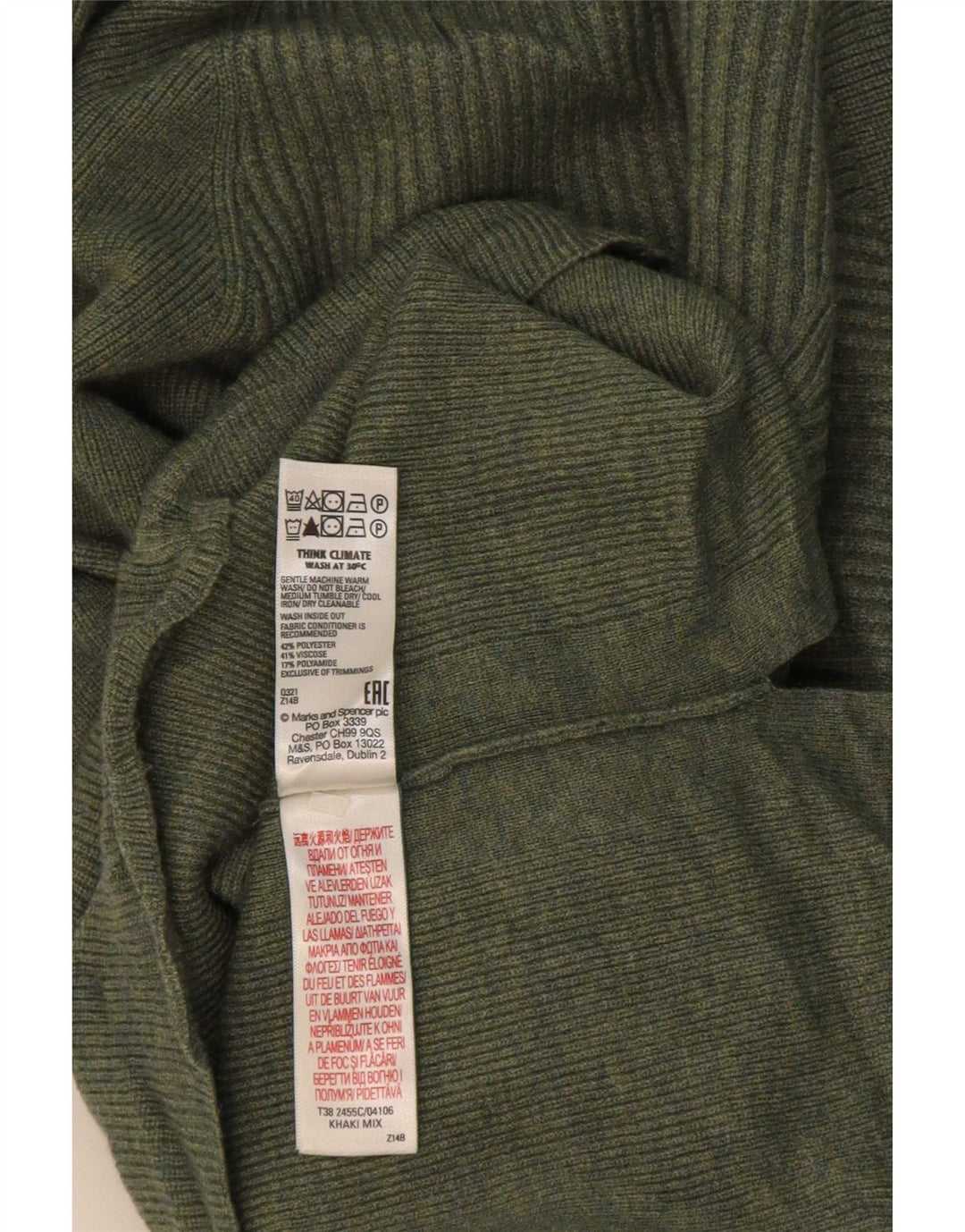Женский джемпер с высоким воротником Marks & Spencer, Великобритания 14, средний зеленый