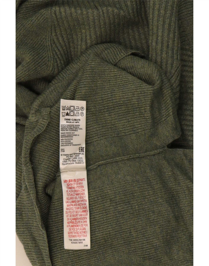 Женский джемпер с высоким воротником Marks & Spencer, Великобритания 14, средний зеленый