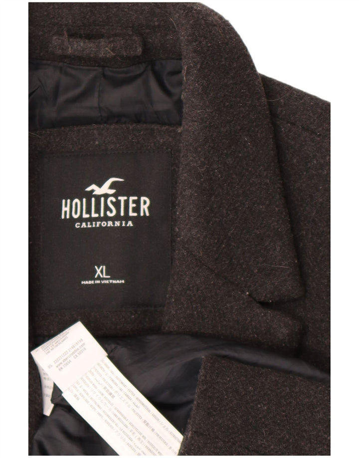 Мужское пальто Hollister UK 42 XL серое полиэстер