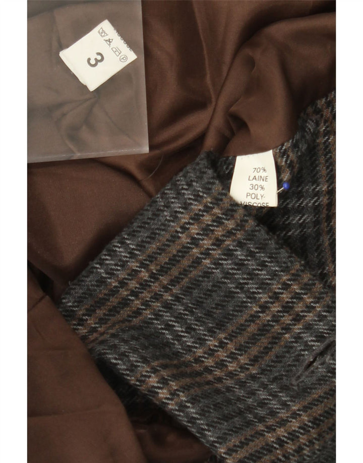 Мужской удлиненный пиджак VINTAGE UK 40, большой серый с узором «гусиные лапки»