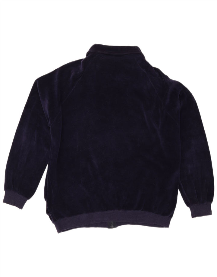 ВИНТАЖНЫЙ женский спортивный костюм, верхняя куртка UK 16, большой темно-синий хлопок