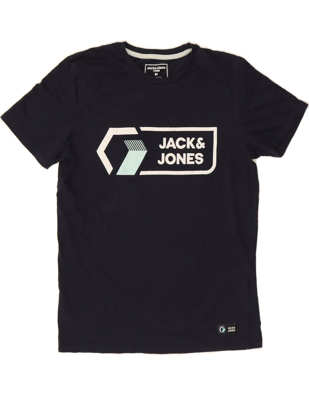 JACK & JONES Mens Graphic T-Shirt Top Medium Navy Blue Cotton Vintage Jack & Jones and Second-Hand Jack & Jones from Messina Hembry 