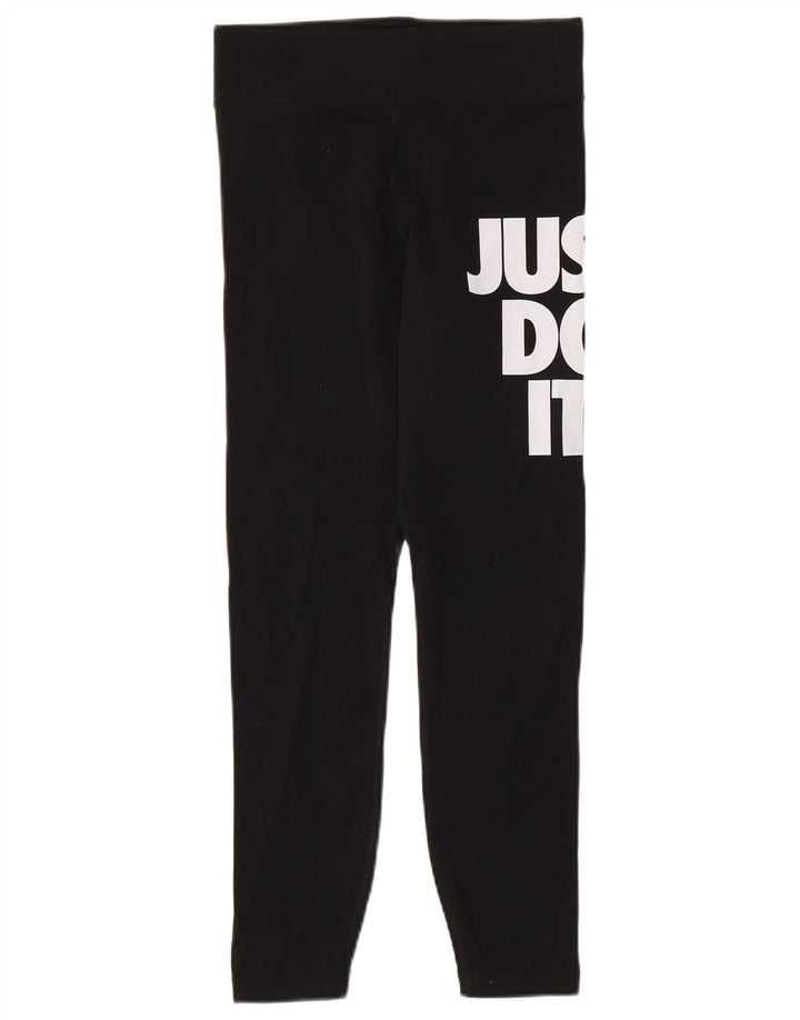 Женские леггинсы с рисунком Nike UK 8, маленькие черные хлопковые