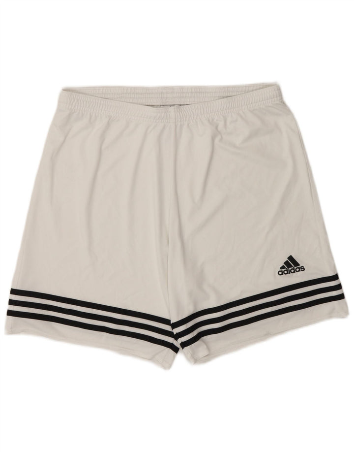 Мужские спортивные шорты Adidas Climalite, большие белые полиэстеровые шорты