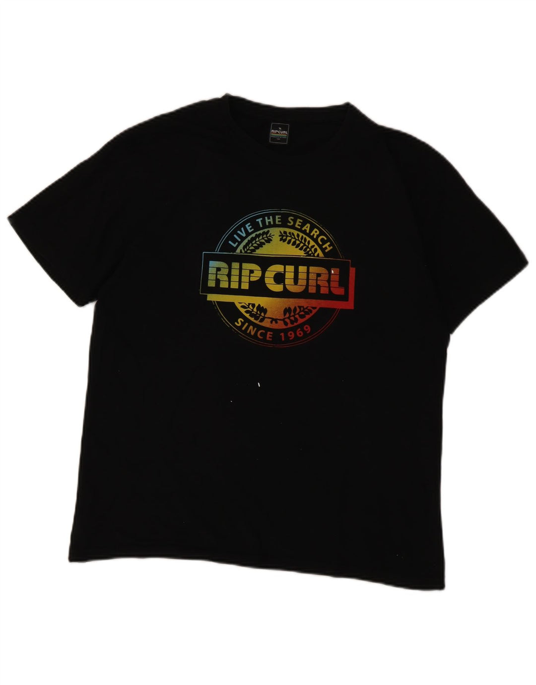 Мужская футболка с рисунком Rip Curl, средний черный хлопковый топ