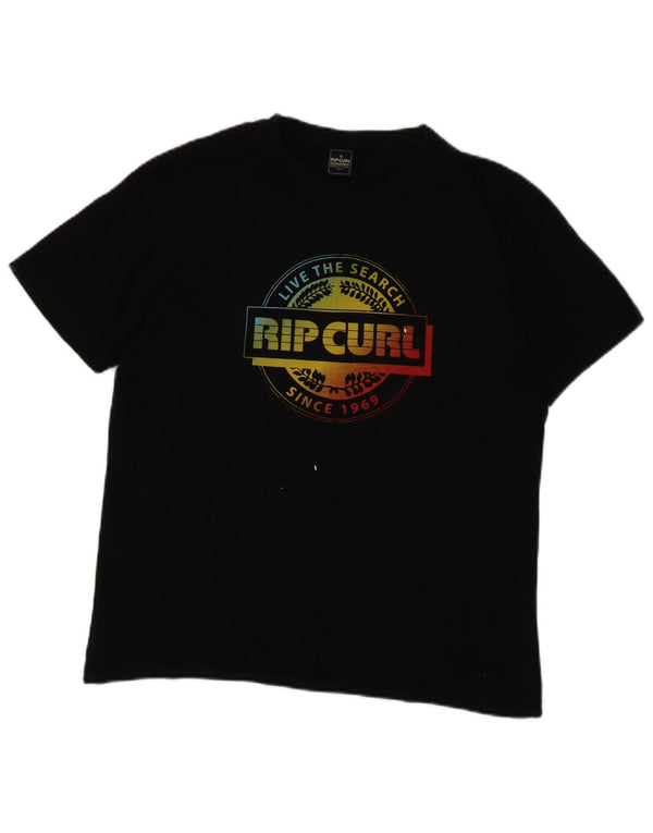 Мужская футболка с рисунком Rip Curl, средний черный хлопковый топ