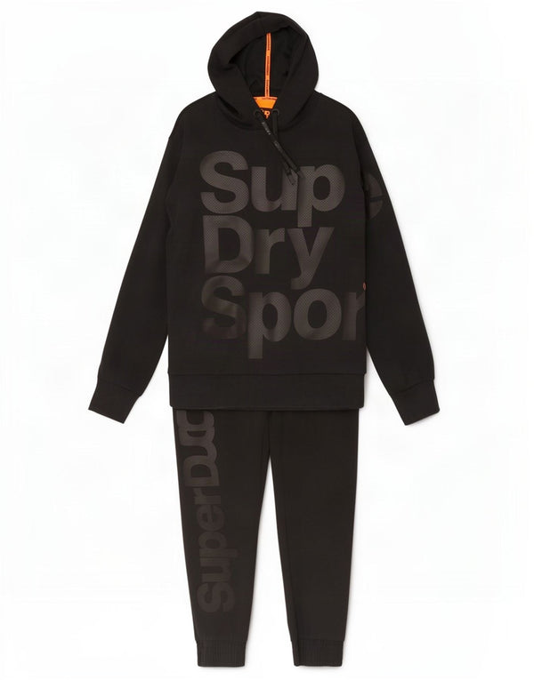 Мужской спортивный костюм Superdry с рисунком, большой черный хлопок