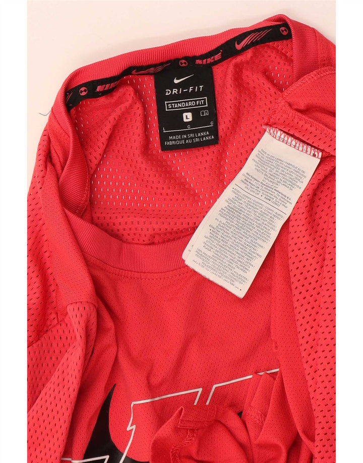 Мужская футболка Nike Dri Fit Standard с рисунком, большой красный полиэстер