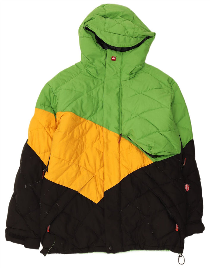 Мужская утепленная куртка Quiksilver UK 36, маленькая, разноцветная, с цветными блоками