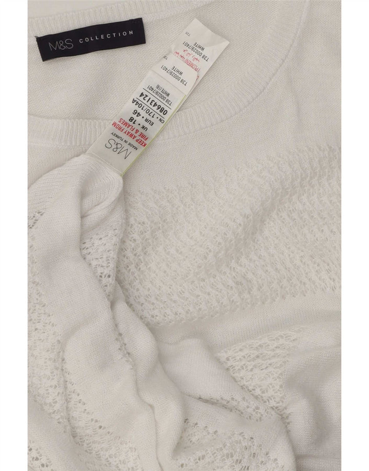 Женский свободный джемпер с вырезом «лодочка» Marks & Spencer, Великобритания 18 XL, белый