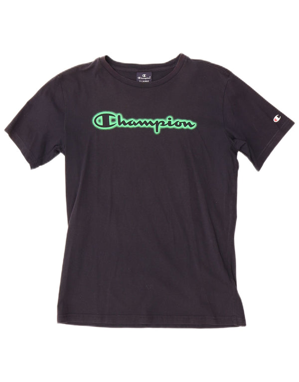 Футболка с рисунком CHAMPION для мальчиков, топ 13–14 лет, XL, темно-синий, хлопок