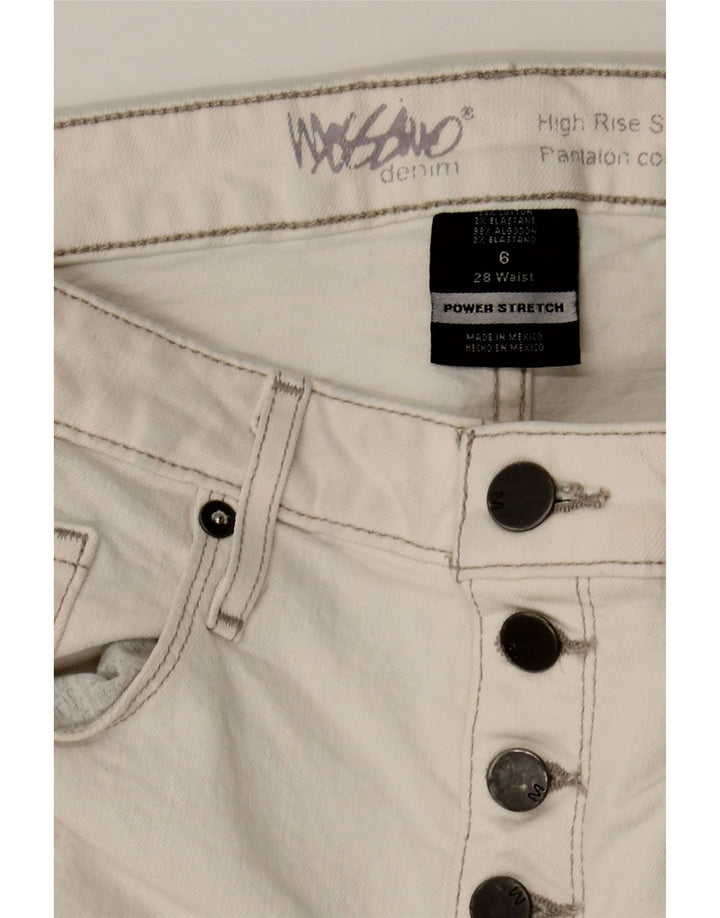 MOSSIMO Womens Power Stretch Denim Shorts US 6 Medium W28 White Cotton Vintage Mossimo and Second-Hand Mossimo from Messina Hembry 