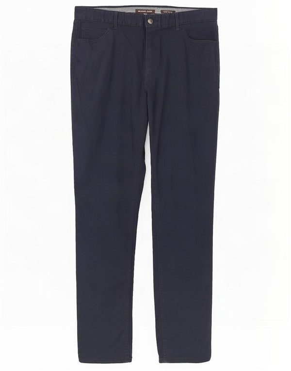 Michael Kors Мужские повседневные брюки Parker Slim Fit W36 L32 Темно-синие хлопковые