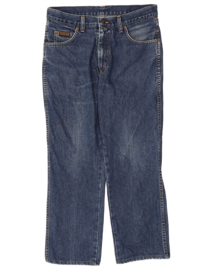 WRANGLER Mens Texas Straight Jeans W32 L26 Blue Cotton