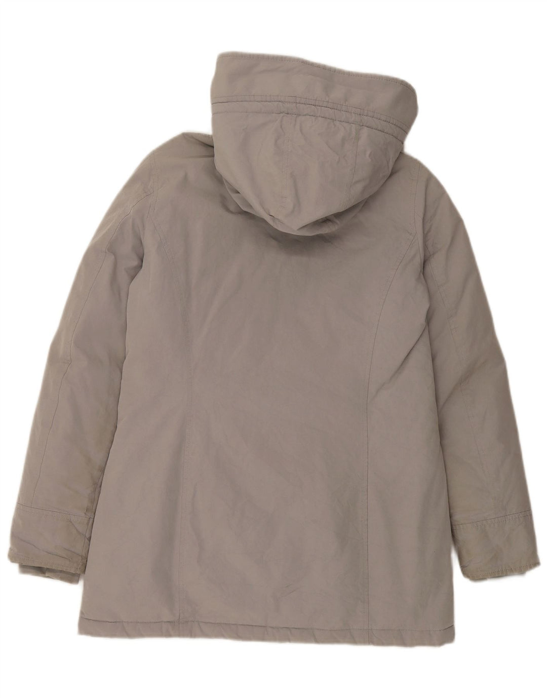 Женское стеганое пальто с капюшоном Woolrich UK 14, хлопок среднего серого цвета