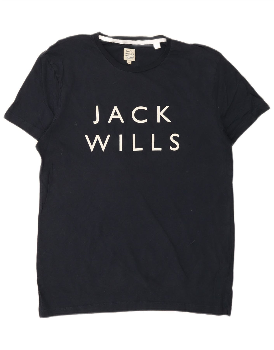 JACK WILLS Мужская футболка с рисунком Топ среднего размера, темно-синий, хлопок