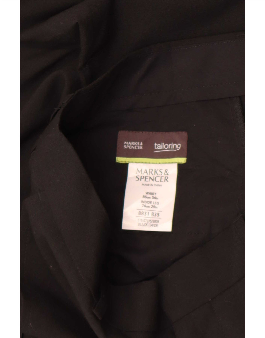 Мужские прямые брюки-чиносы Marks & Spencer W34 L29 черные из полиэстера