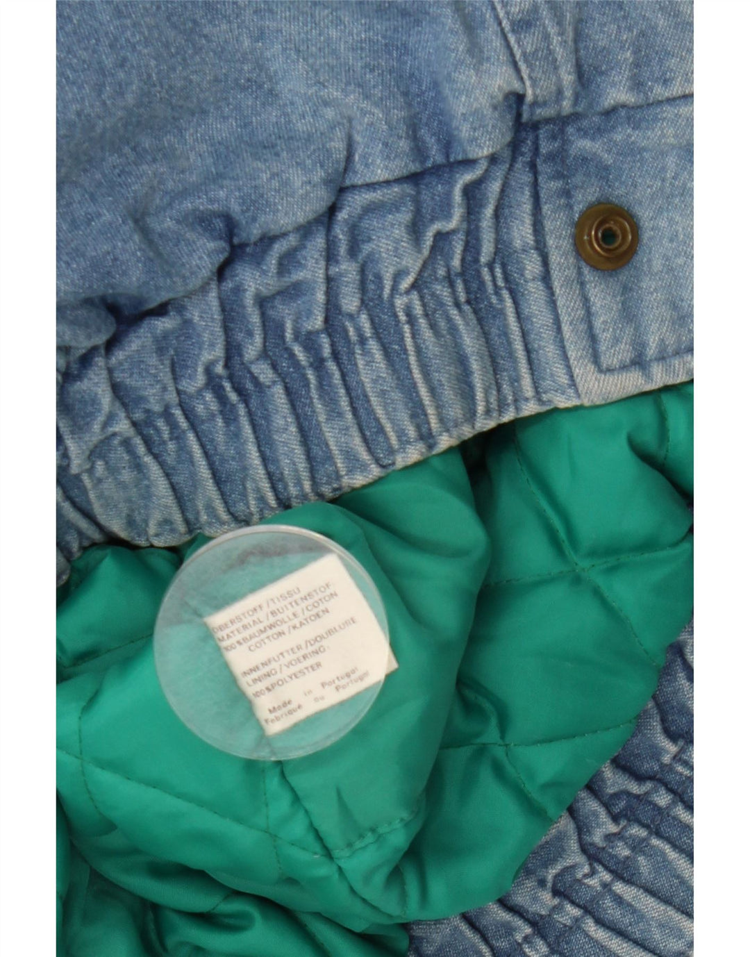 HEIN GERICKE Мужская джинсовая куртка свободного кроя в стиле милитари, Великобритания 38, средний синий хлопок