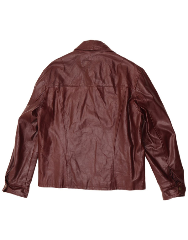 Vintage Mens Leather Jacket UK 40 Large Burgundy