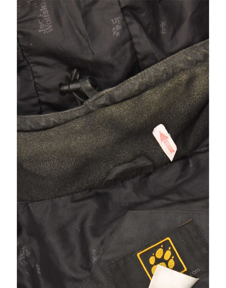 Мужская стеганая куртка с капюшоном Jack Wolfskin UK 36/38, средний черный полиэстер