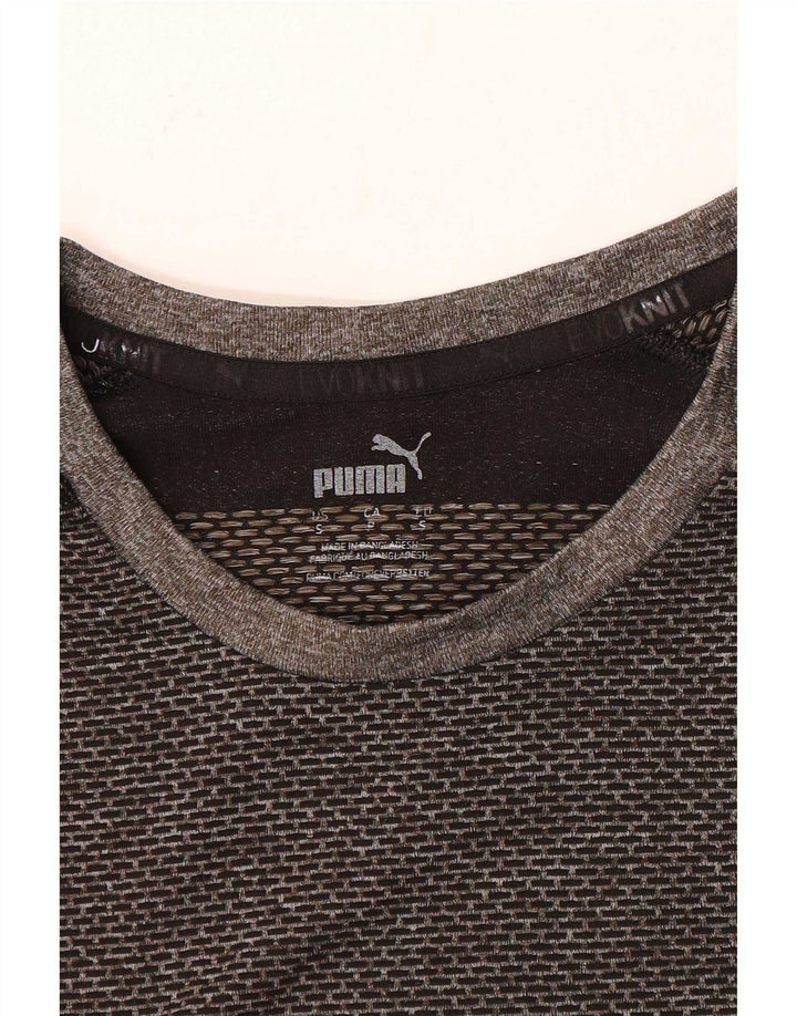 Мужская футболка Puma, маленькая серая, с цветными блоками
