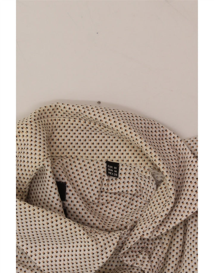 ZARA Mens Shirt Medium Beige Spotted Cotton Vintage Zara and Second-Hand Zara from Messina Hembry 