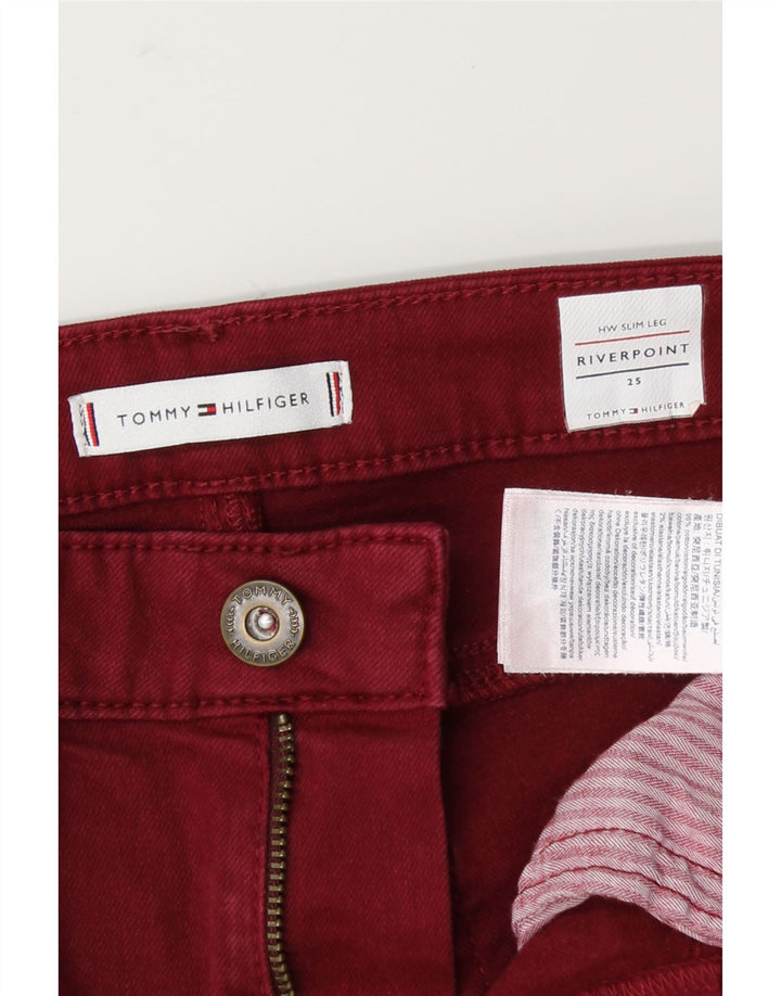 TOMMY HILFIGER Womens Riverpoint Slim Jeans W25 L26 Red Cotton Vintage Tommy Hilfiger and Second-Hand Tommy Hilfiger from Messina Hembry 