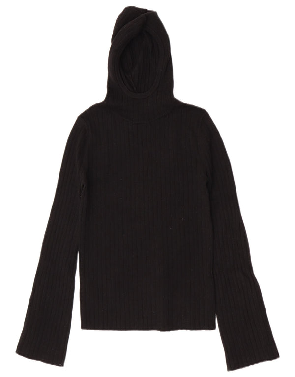 Женский джемпер с капюшоном Zara UK 8, маленький, черный, вискоза