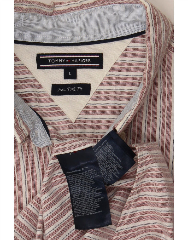 Мужская рубашка Tommy Hilfiger из хлопка в большую красную полоску