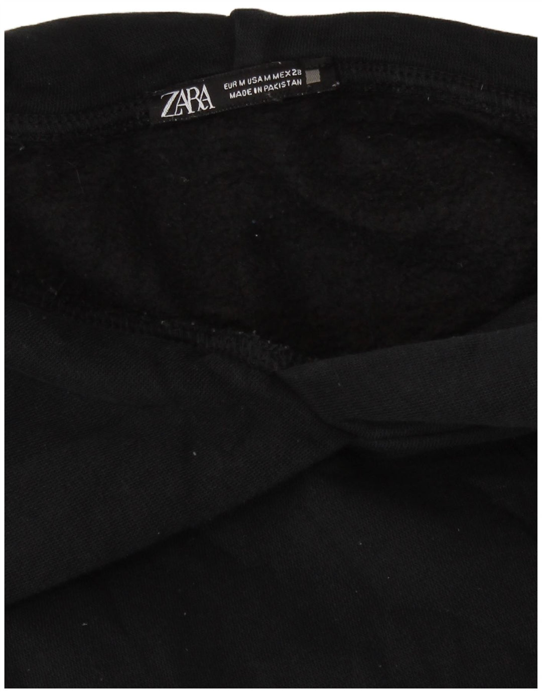 Женский джемпер с капюшоном Zara UK 14 среднего размера, черный, хлопок
