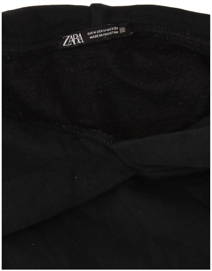 Женский джемпер с капюшоном Zara UK 14 среднего размера, черный, хлопок
