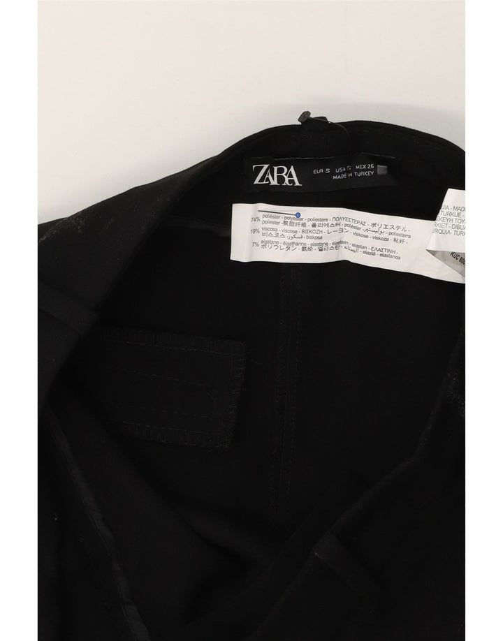 Женские брюки чинос Zara Bootcut, маленькие, черные, полиэстер, W26 L31