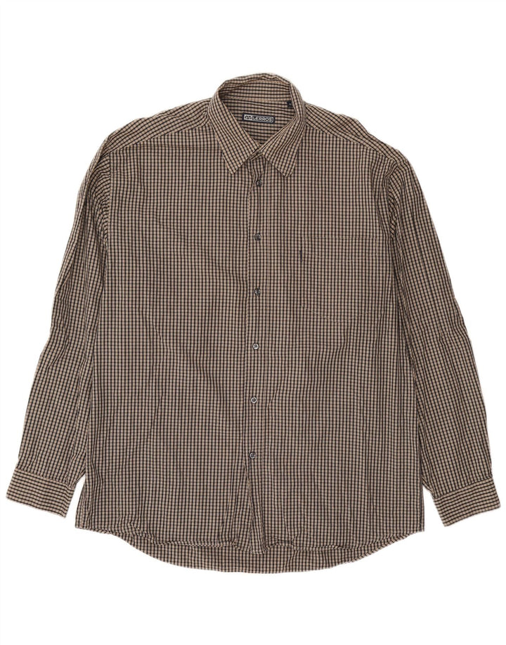 LERROS Mens Shirt XL Grey Check Cotton