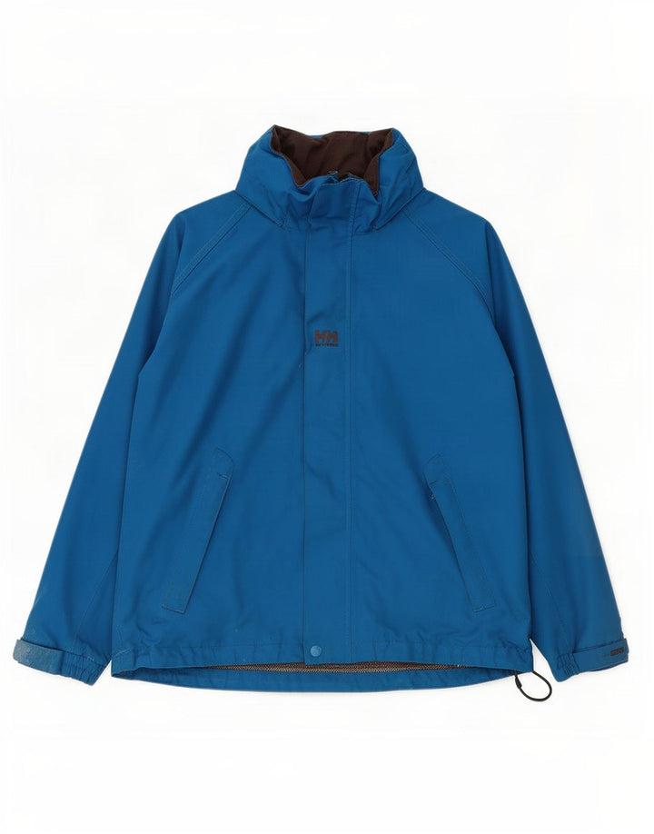Helly Hansen Дождевик с капюшоном и графическим рисунком для мальчиков 13-14 лет, синий полиэстер