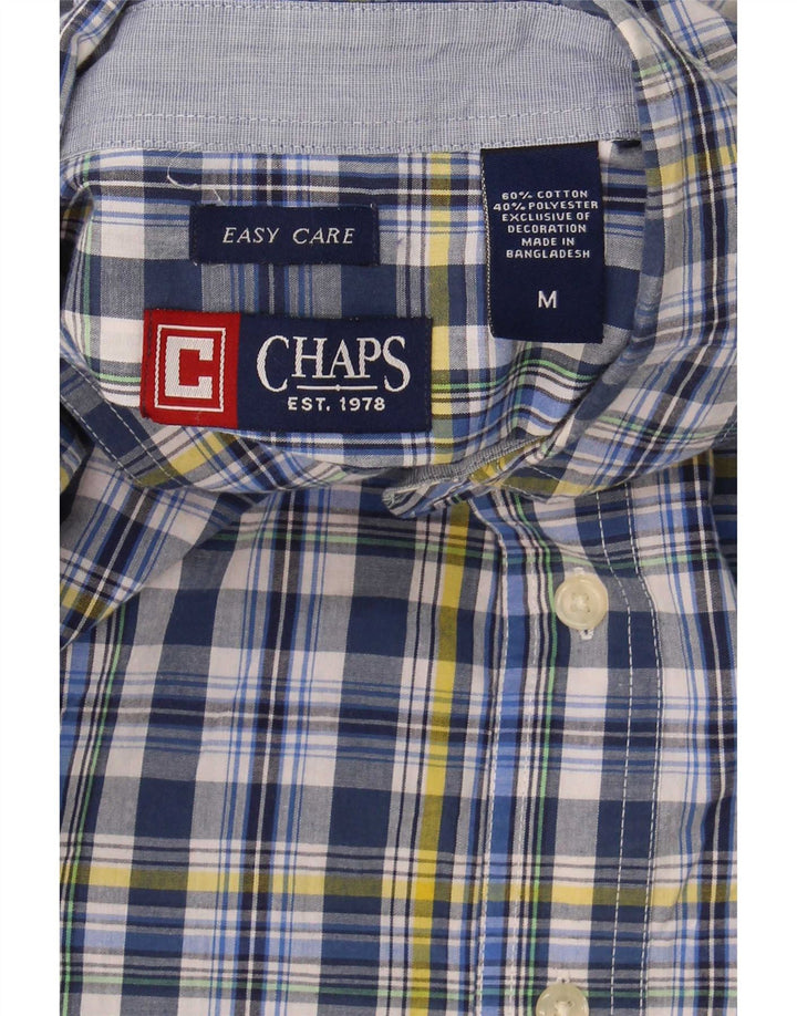 Мужская рубашка Chaps Easy Care, хлопковая синяя клетка среднего размера
