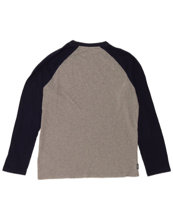 Superdry Mens Top Long Sleeve Medium Grey Colourblock Cotton