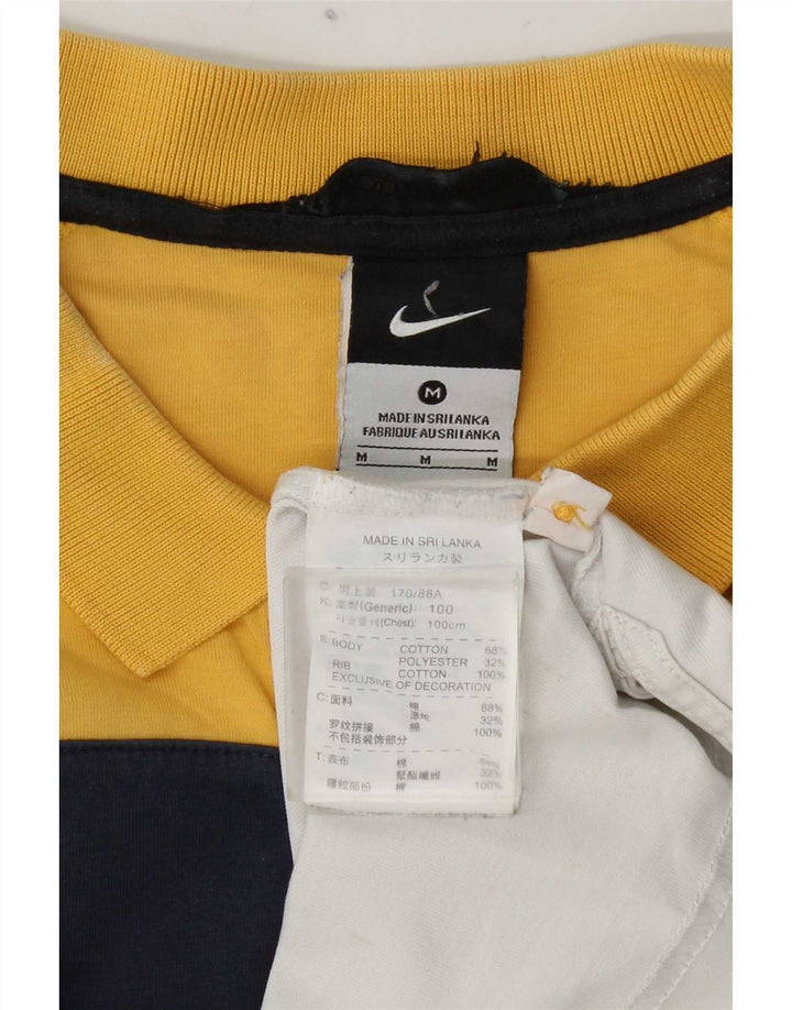 Мужская рубашка-поло с графическим рисунком Nike, хлопковая рубашка с цветными блоками среднего желтого цвета