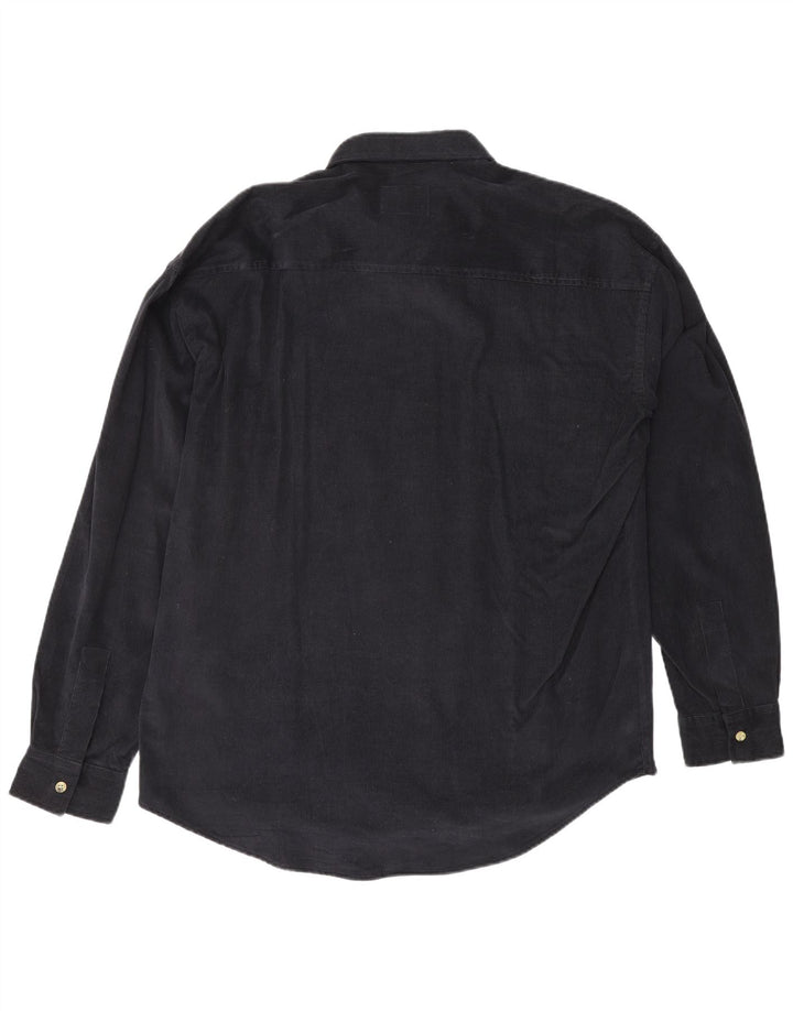 Мужская вельветовая рубашка BRUGI среднего размера, темно-синяя, акрил