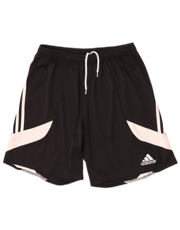 Мужские спортивные шорты Adidas Climalite, средние черные полиэстер с цветными блоками