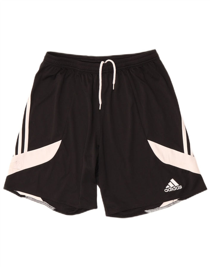Мужские спортивные шорты Adidas Climalite, средние черные полиэстер с цветными блоками