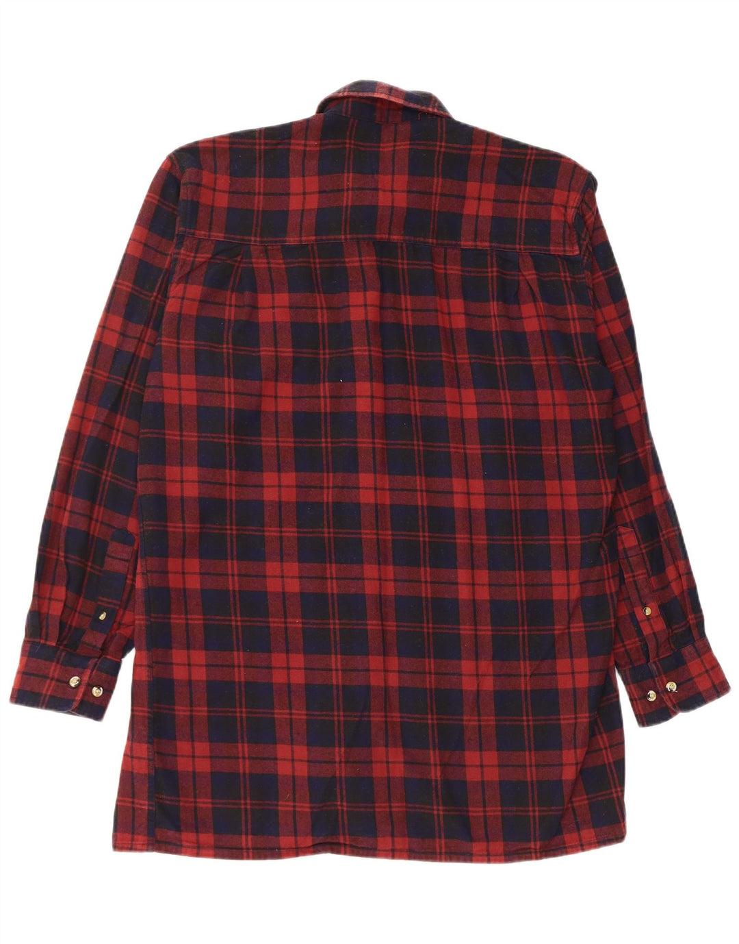 VINTAGE Мужская фланелевая рубашка комфортного кроя среднего размера, бордовый цвет, хлопок в клетку