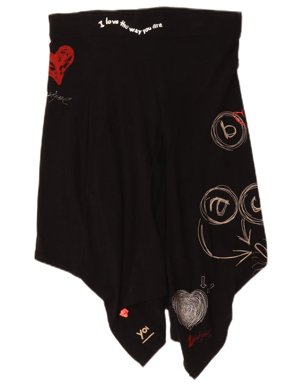 Женская асимметричная юбка Desigual с графическим рисунком, маленькая W27, черный хлопок
