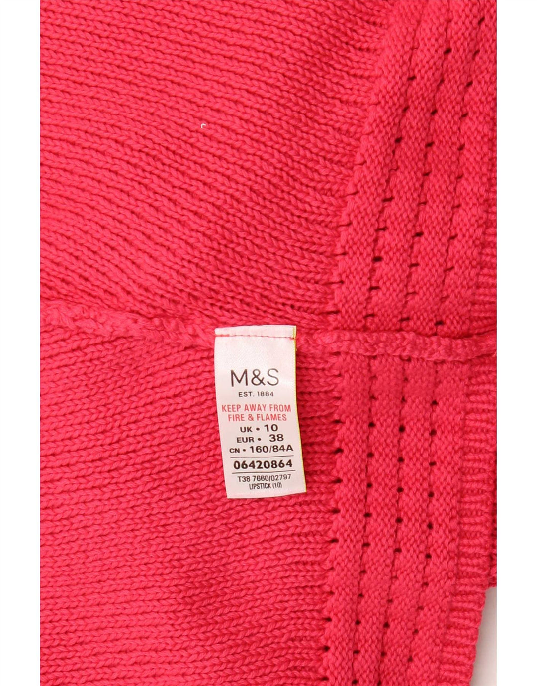 Женский джемпер с круглым вырезом Marks & Spencer, Великобритания, 10, маленький розовый