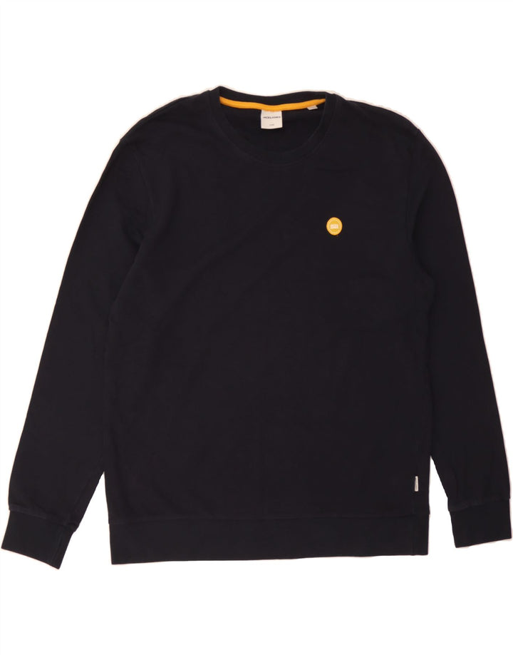 JACK & JONES Mens Sweatshirt Jumper XL Navy Blue Cotton Vintage Jack & Jones and Second-Hand Jack & Jones from Messina Hembry 