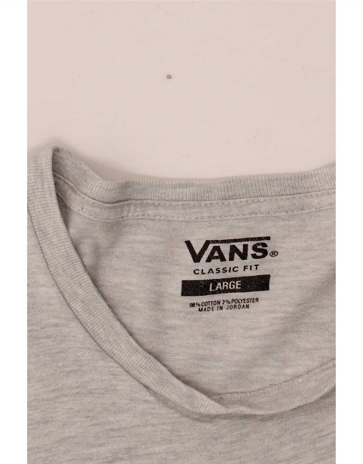 Мужская футболка классического кроя Vans, большой серый хлопковый топ